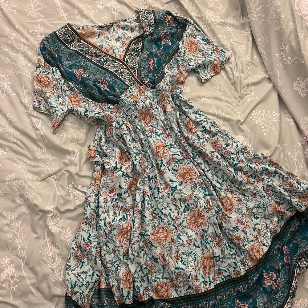 Bloomchic Floral V-Neck Bohemian Dress
